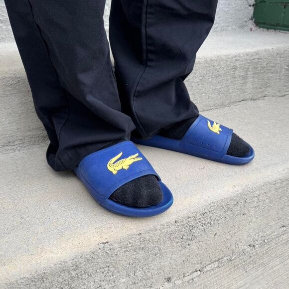 Lacoste Blue Slides